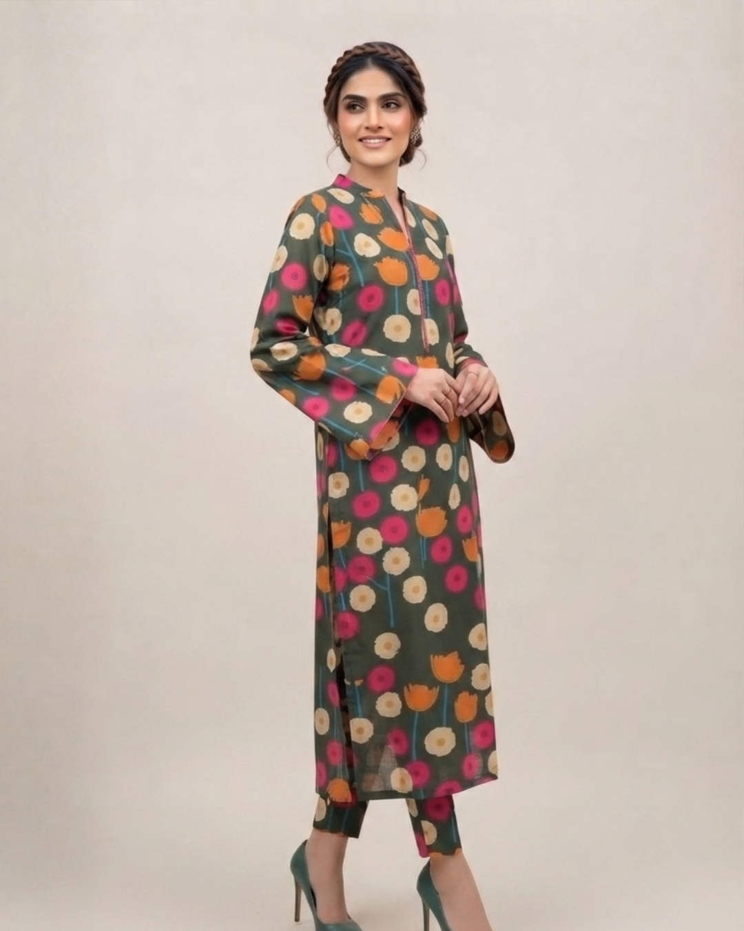2 Pieces - Gen-Z Unstitched Midnight Blue Print Lawn Suit