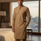 Men's Unstitched Handmade khaadi Slub Cotton Light Brown Suit