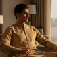 Men's Unstitched Handmade khaadi Slub Cotton Light Brown Suit
