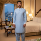 Men's Unstitched Sky Blue Wash & Wear Suit