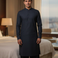 Men's Unstitched Handmade khaadi Slub Cotton Dark Grey Suit