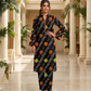2 Pieces - Gen-Z Unstitched Dark Black Print Lawn Suit
