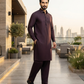 Men's Unstitched Plum Purple Winter Polymax Suit