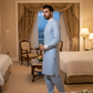 Men's Unstitched Sky Blue Wash & Wear Suit
