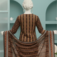 3 Pieces - Neova Unstitched Coffee Brown Print Lawn Suit
