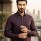 Men's Unstitched Plum Purple Winter Polymax Suit