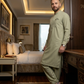 Men's Unstitched Classic Cotton Light Sage Suit