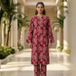 2 Pieces - Gen-Z Unstitched Maroon Print Lawn Suit