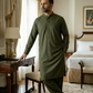 Men's Unstitched Classic Cotton Sea Green Suit