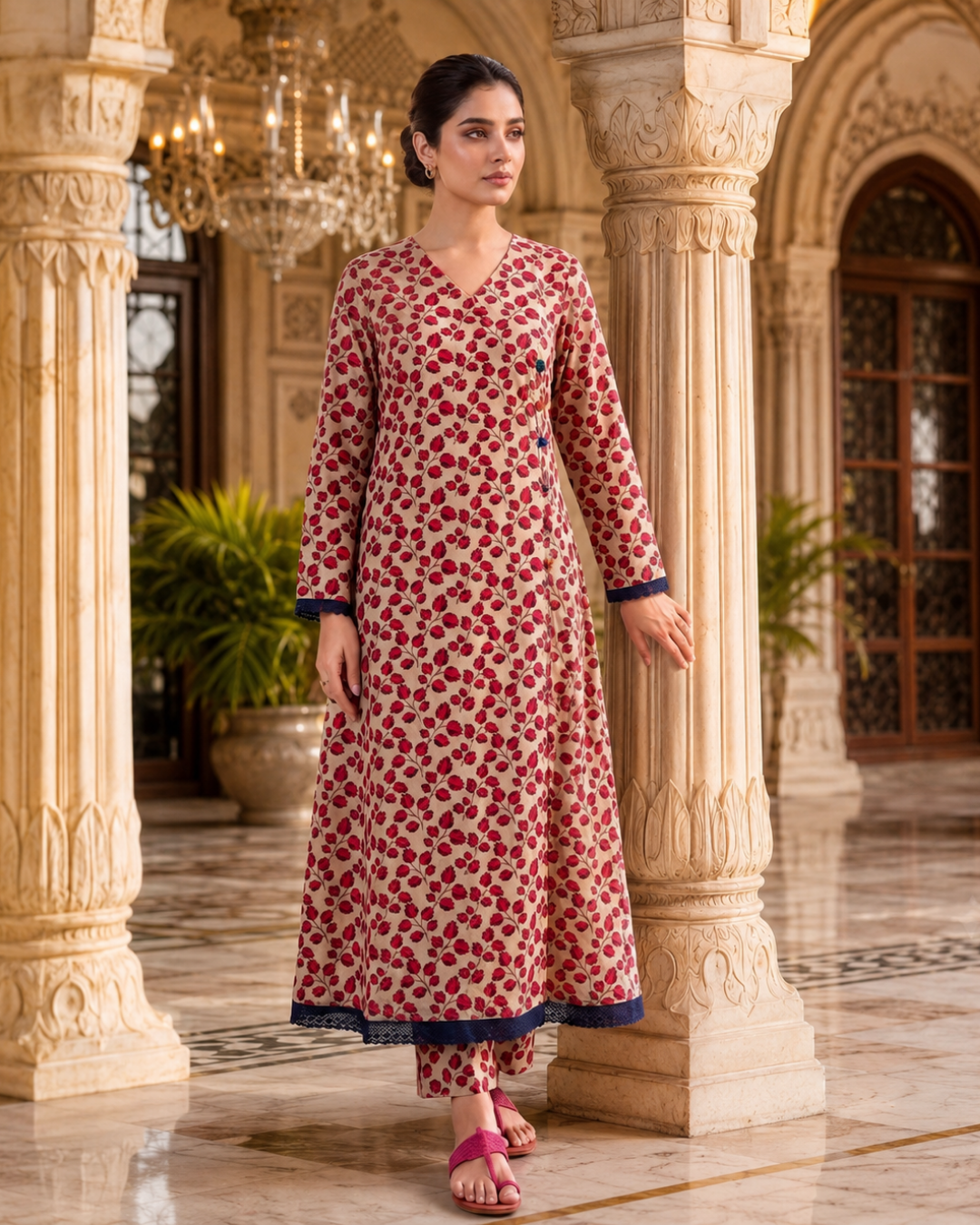 2 Pieces - Gen-Z Unstitched Rose Pink Lawn Suit