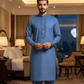 Men's Unstitched Medium Blue Wash & Wear Suit