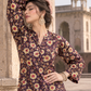 2 Pieces - Winter Slub Unstitched Deep Plum linen Allover Suit