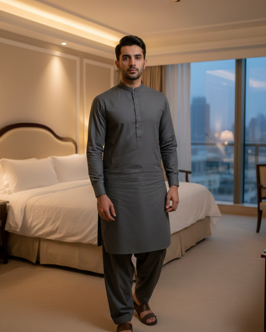 Men's Unstitched Boski Grey 8 Pound Suit