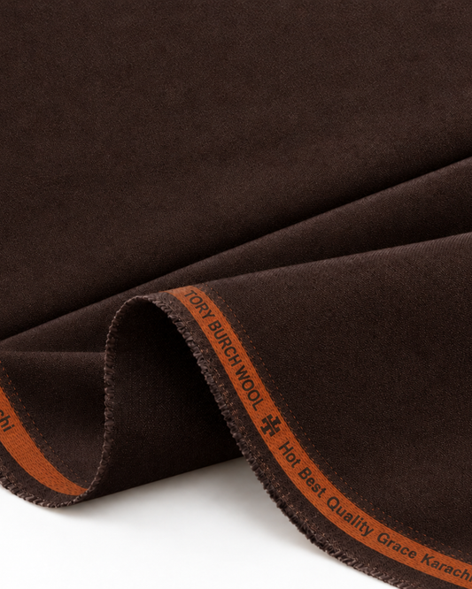 Men's Unstitched Dark Brown Winter Polymax Suit