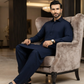 Men's Unstitched Navy Blue Winter Polymax Suit