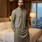 Men's Unstitched Classic Cotton Cement Grey Suit
