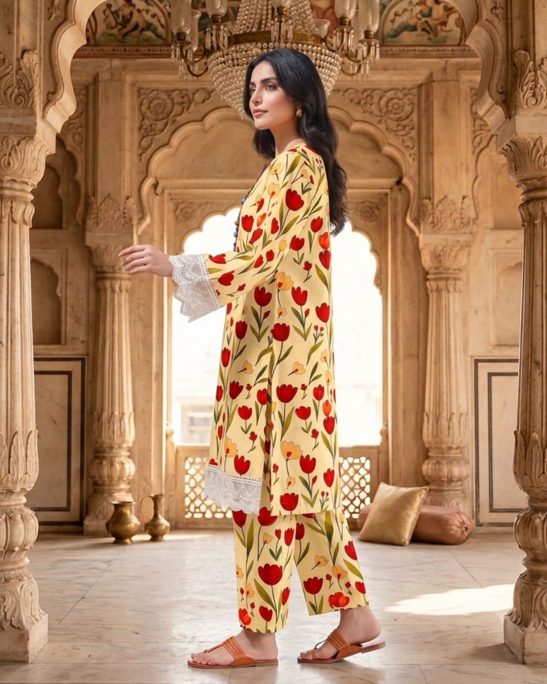 2 Pieces - Gen-Z Unstitched Ivory Cream Lawn Suit