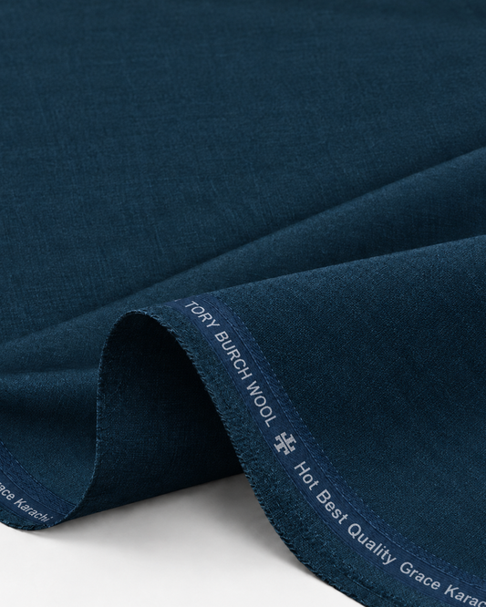 Men's Unstitched Zinc Blue Winter Polymax Suit