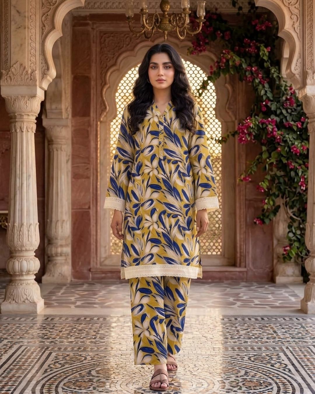 2 Pieces - Gen-Z Unstitched Mustard Yellow Lawn Suit
