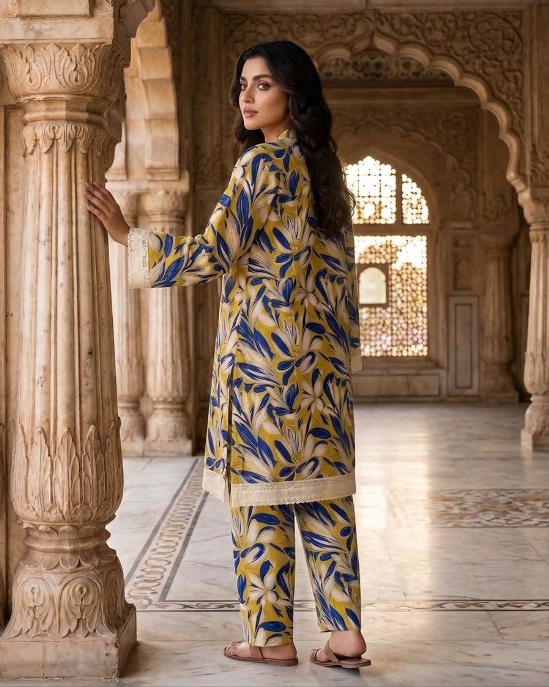 2 Pieces - Gen-Z Unstitched Mustard Yellow Lawn Suit