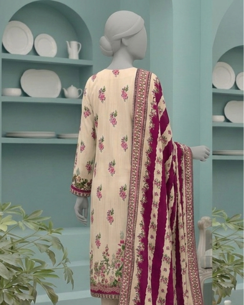 3 Pieces - Neova Unstitched Skin Print Lawn Suit