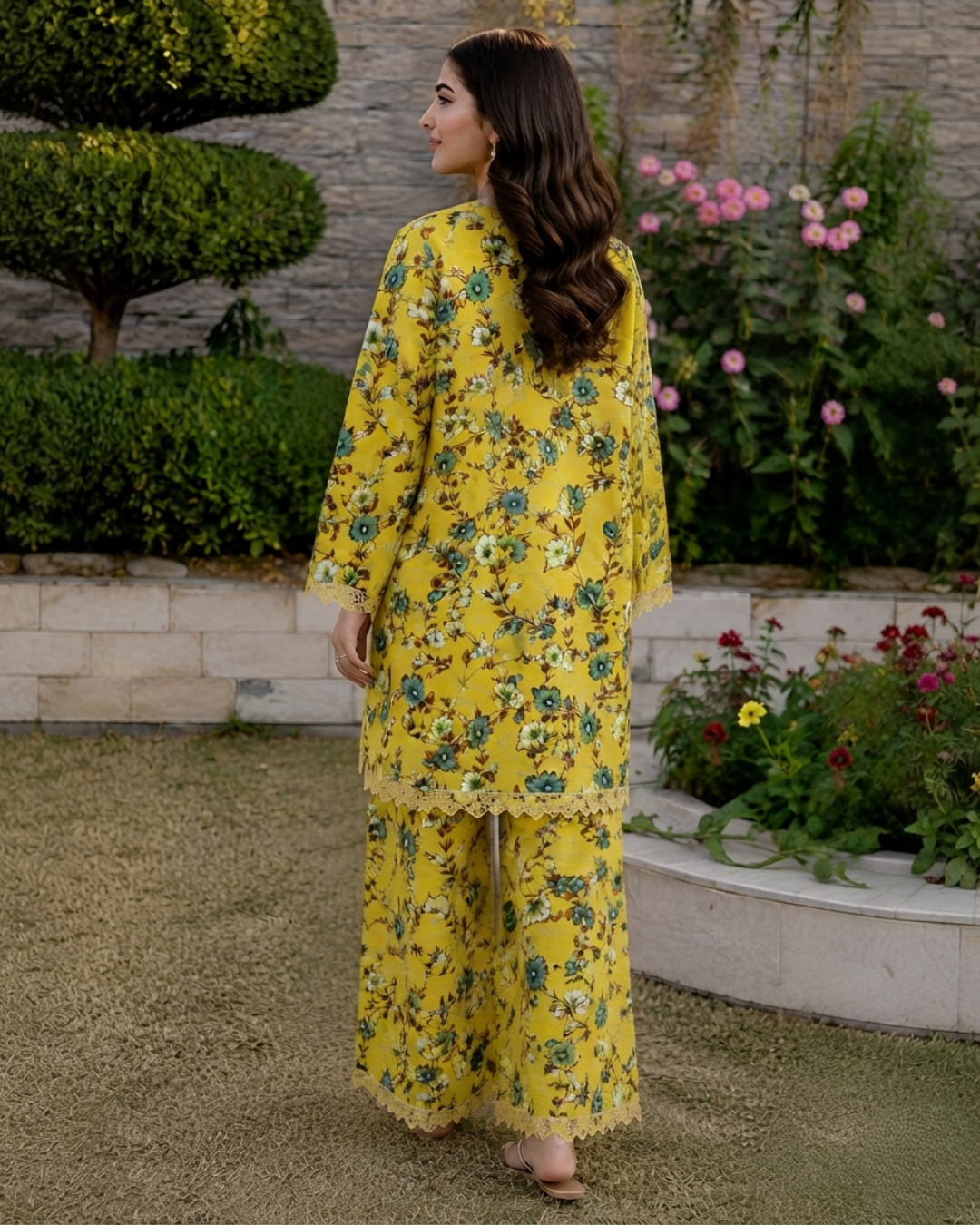 2 Pieces - Gen-Z Unstitched Lemon Bana Doria Lawn Suit