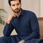 Men's Unstitched Navy Blue Winter Polymax Suit