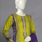 3 Pieces - Neova Unstitched Lime Print Lawn Suit