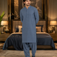Men's Unstitched Medium Blue Wash & Wear Suit