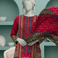 3 Pieces - Neova Unstitched Red Print Lawn Suit