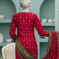 3 Pieces - Neova Unstitched Red Print Lawn Suit