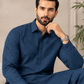 Men's Unstitched Zinc Blue Winter Polymax Suit