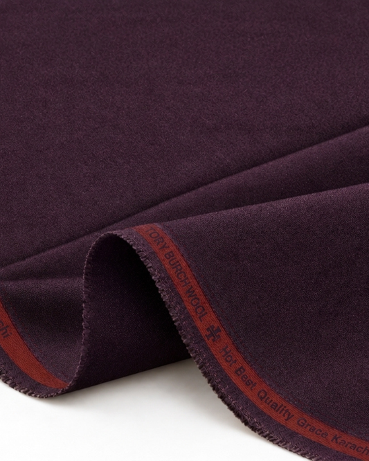 Men's Unstitched Plum Purple Winter Polymax Suit