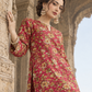 2 Pieces - Winter Slub Unstitched Deep Magenta Pink linen Allover Suit
