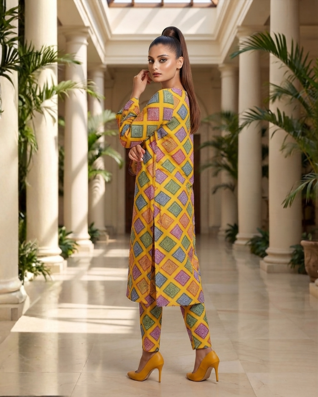 2 Pieces - Gen-Z Unstitched Yellow Print Lawn Suit