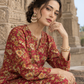 2 Pieces - Winter Slub Unstitched Deep Magenta Pink linen Allover Suit