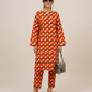 2 Pieces - Gen-Z Unstitched Orange Print Lawn Suit