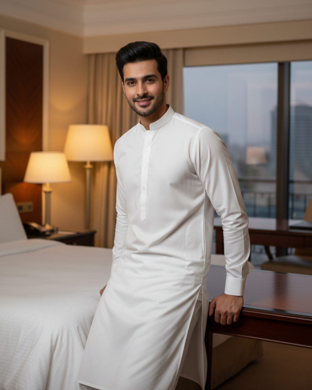 Men's Unstitched Boski White 8 Pound Suit