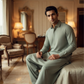 Men's Unstitched Silver Grey Wash & Wear Suit
