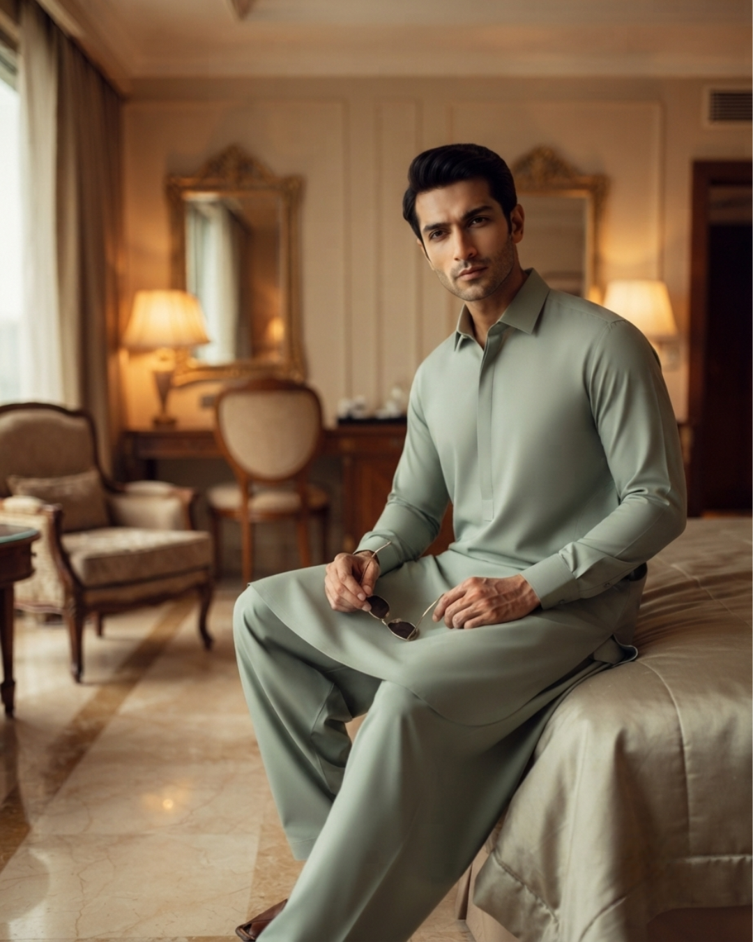 Men's Unstitched Silver Grey Wash & Wear Suit