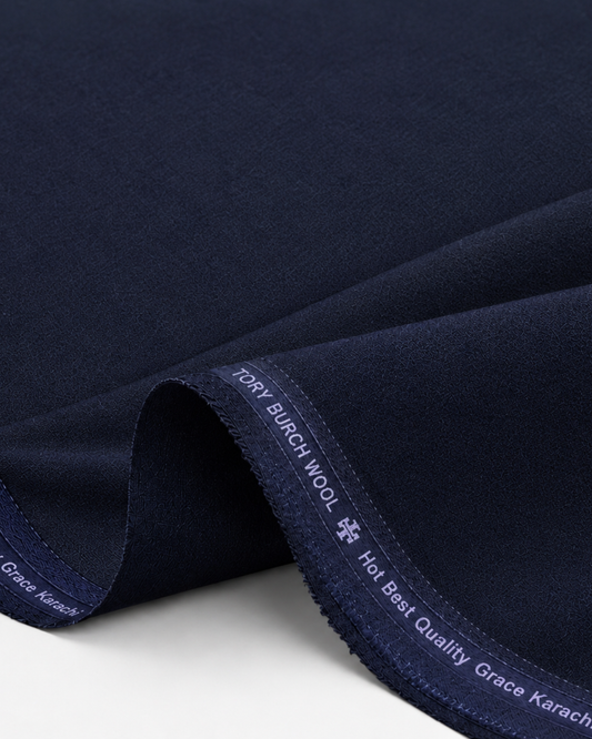 Men's Unstitched Navy Blue Winter Polymax Suit