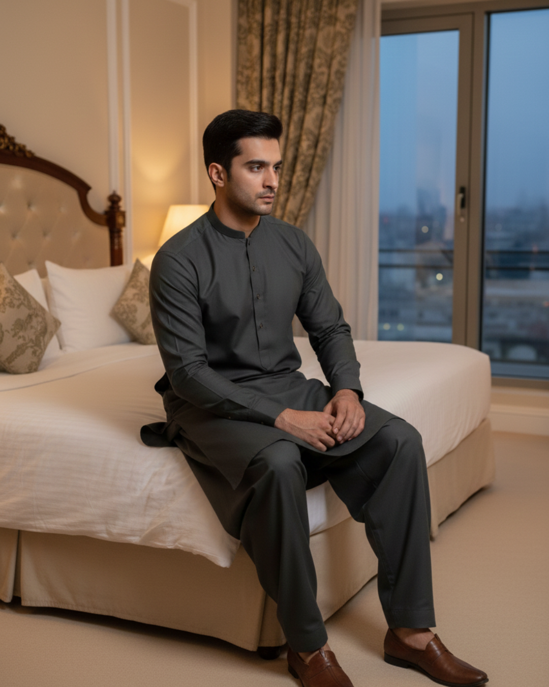 Men's Unstitched Grey Wash & Wear Suit