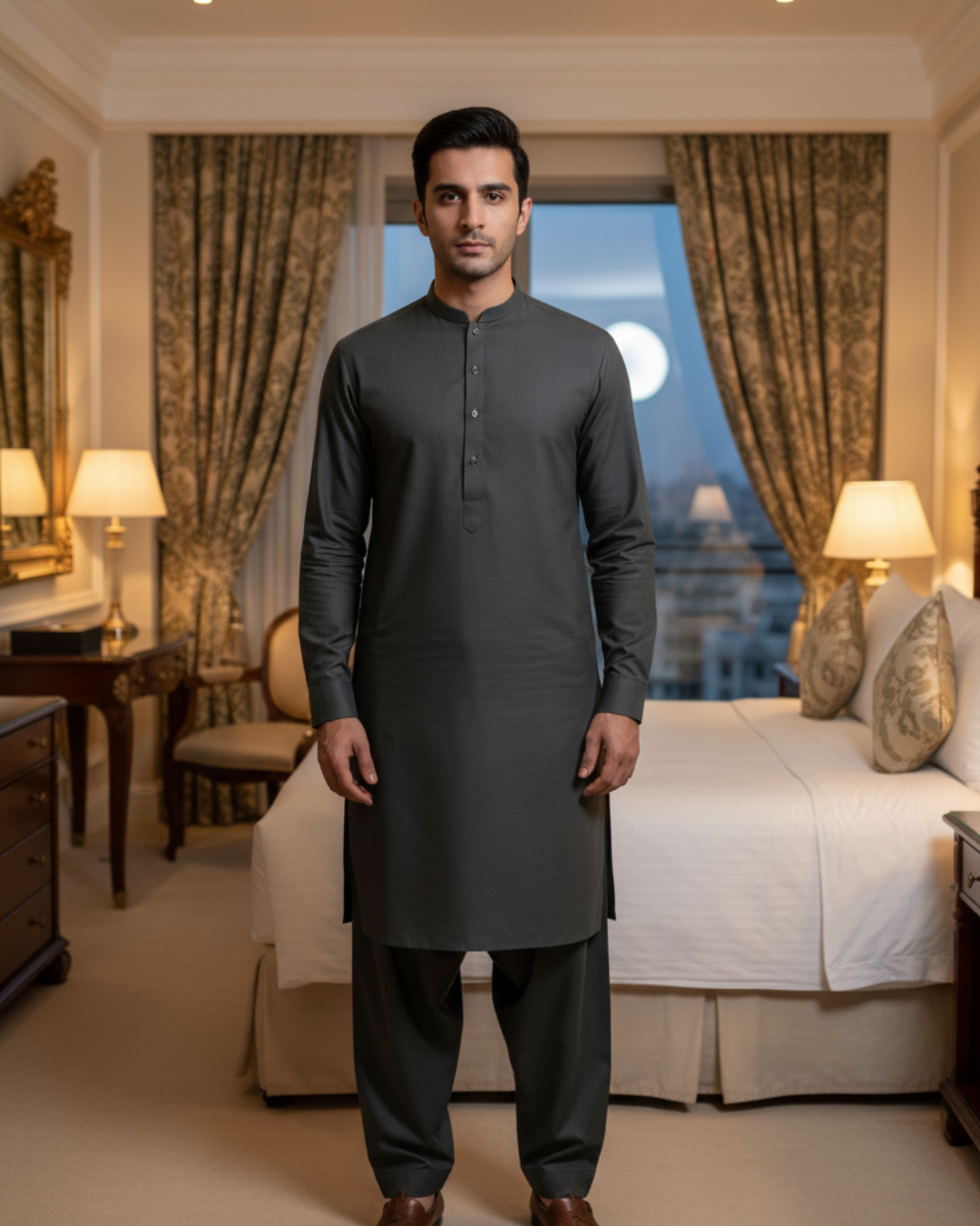 Men's Unstitched Grey Wash & Wear Suit