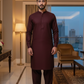 Men's Unstitched Maroon Wash & Wear Suit
