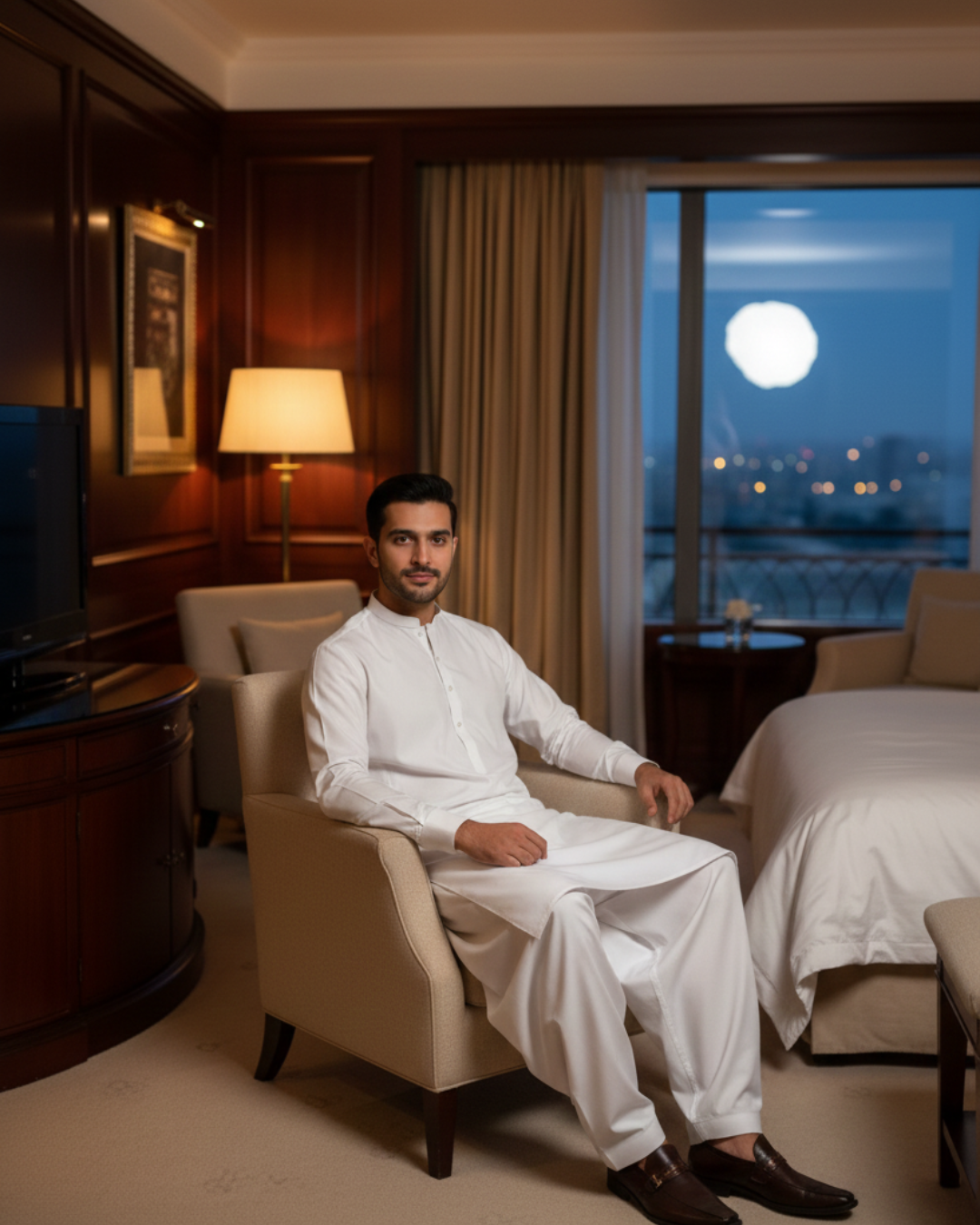 Men's Unstitched White Wash & Wear Suit