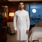 Men's Unstitched White Wash & Wear Suit