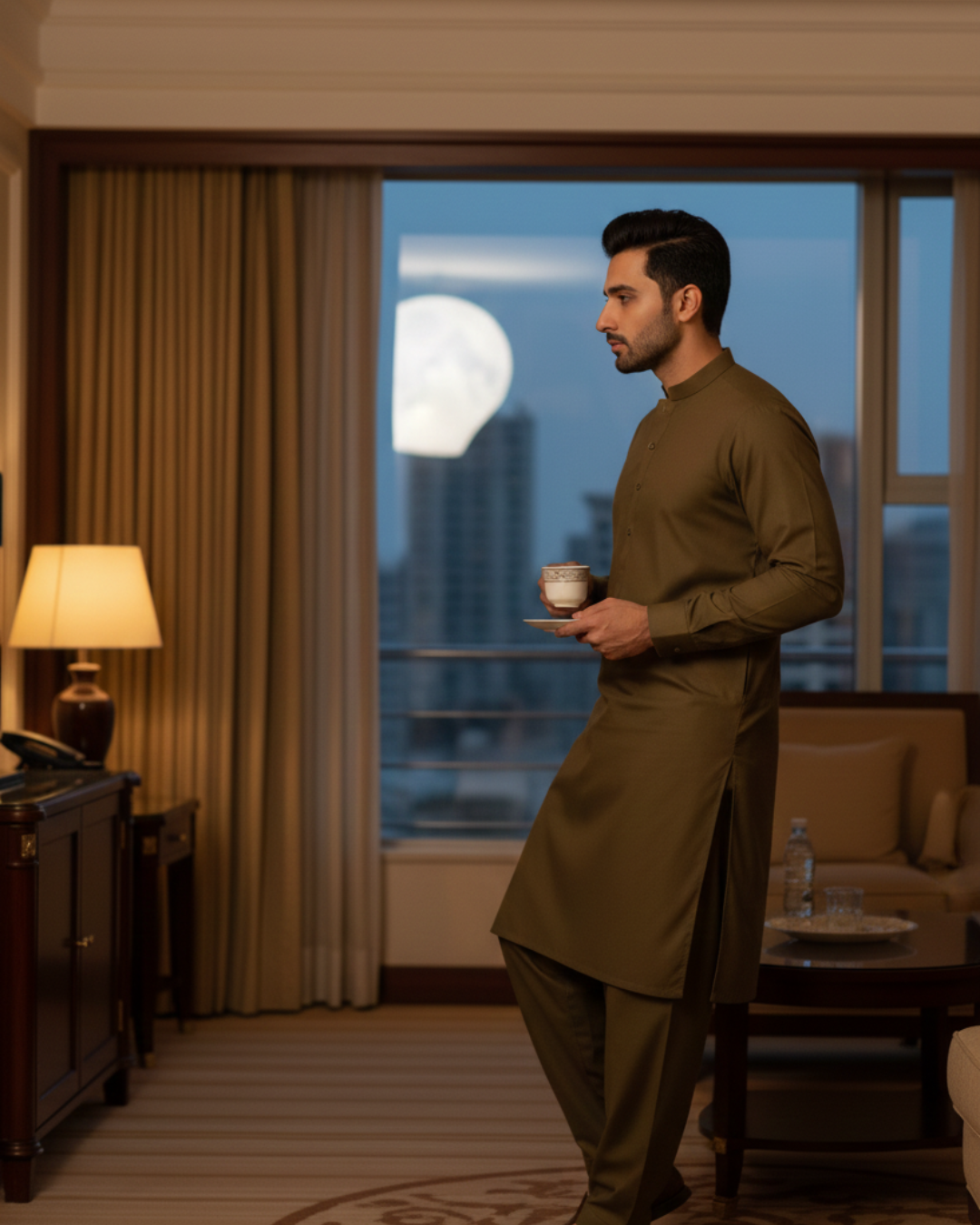 Men's Unstitched Coffee Wash & Wear Suit