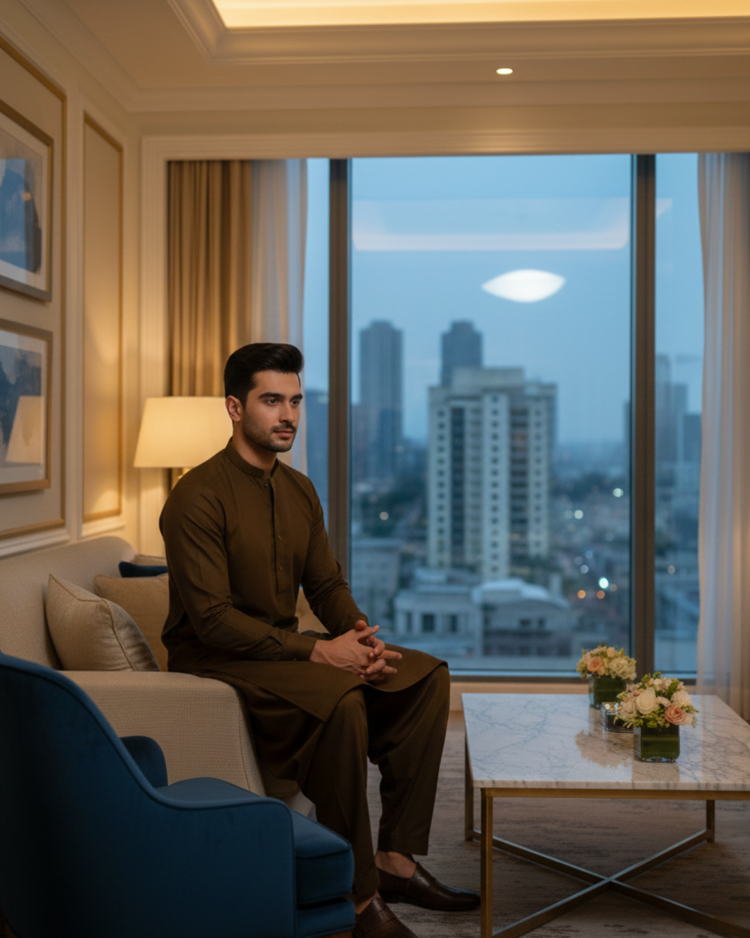 Men's Unstitched Brown Wash & Wear Suit